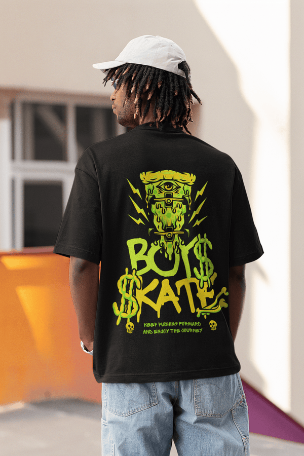 Rainboww's Boys Skate Oversized Men T-Shirt - Rainboww