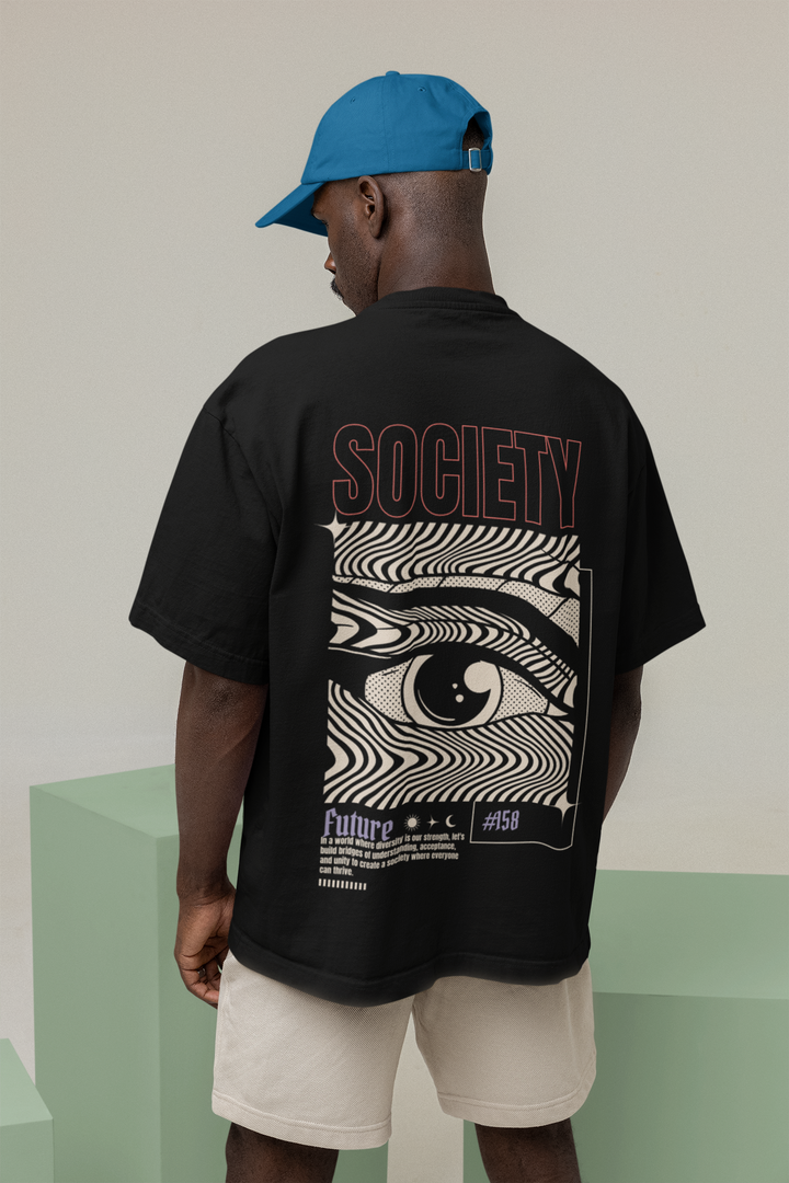 Rainboww Eye of Society Future Oversized Unisex T-Shirt - Rainboww