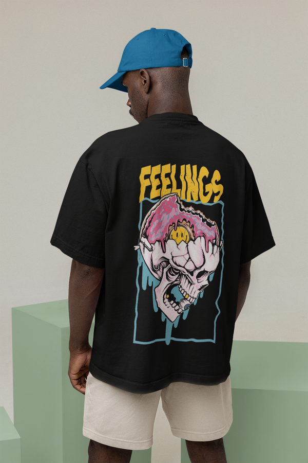 Rainboww Vector feelings in a skull Oversized T-Shirt - Rainboww