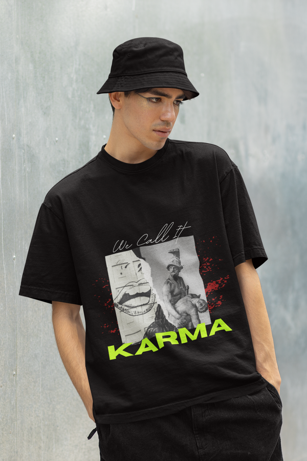 Rainboww We Call It karma Oversized T-Shirt - Rainboww