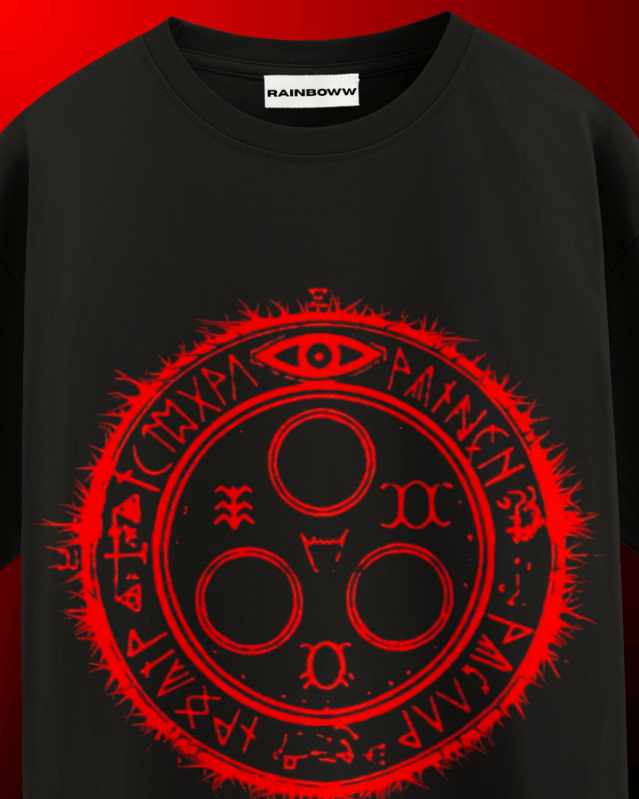 Evil Circle Oversized T-Shirt - Rainboww