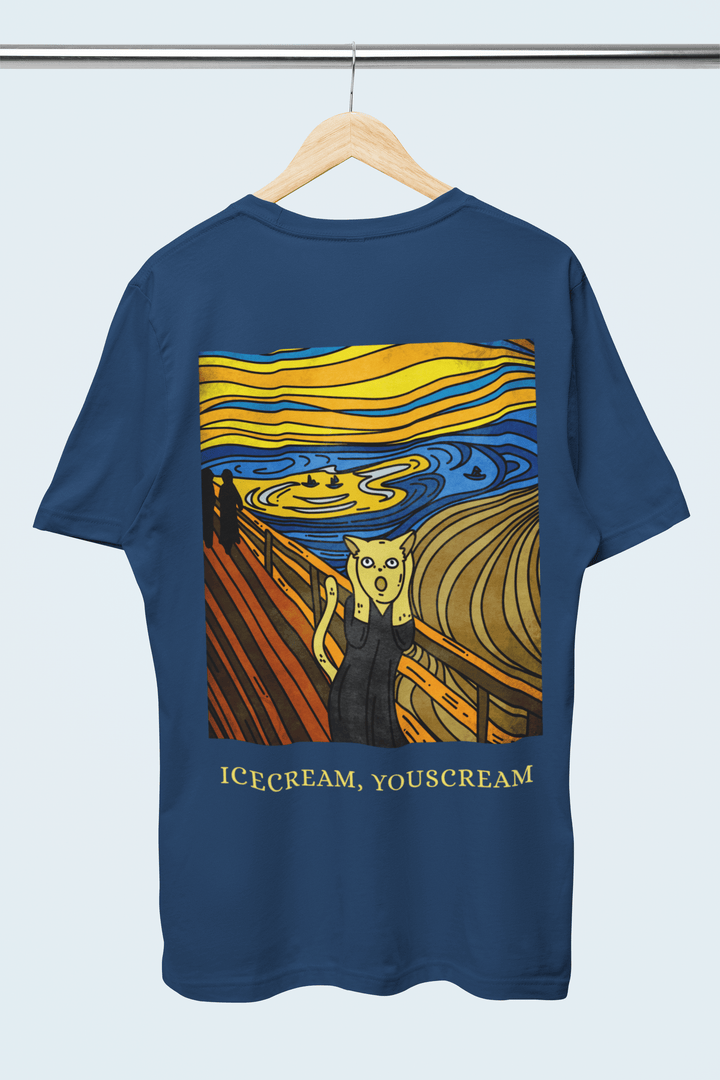 The Scream Cat Oversized Unisex T-Shirts - Rainboww