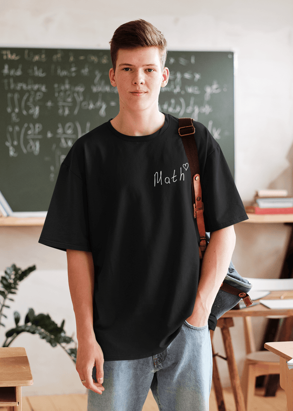 Rainboww Black White Mathematics Teacher Oversized T-shirt - Rainboww