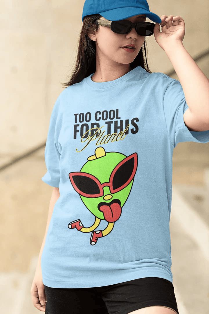 Too Cool For This Planet Unisex Oversized T-Shirt - Rainboww