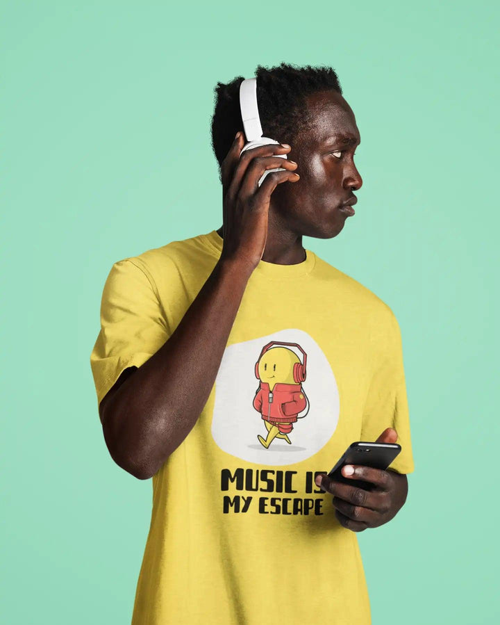 A Smiling Emoticon With Headphones Unisex T-Shirt - Rainboww